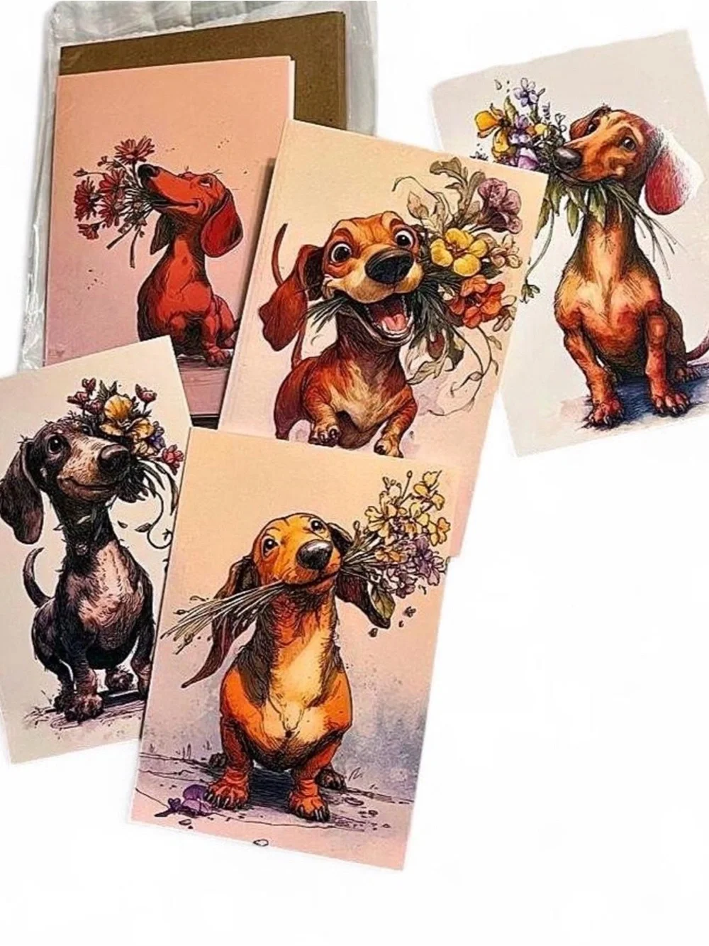 New 5” Dachshund Note Cards with envelopes - Assorted Designs